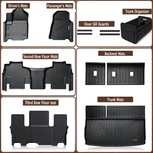 Floor Mats Set for Jeep Wagoneer 7 Seats 2022 2023 2024 2025 2026（Not L/S） - view 3