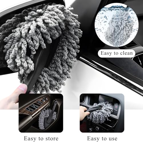 Car Dash Duster Brush, Super Soft Microfiber Multi-Functional Car Cleaning Brush, Scratch Free Dash Dusting Tool with a Anti-Skid Handle for Vehicle Home Kitchen Cleaning (Gray) - view 4