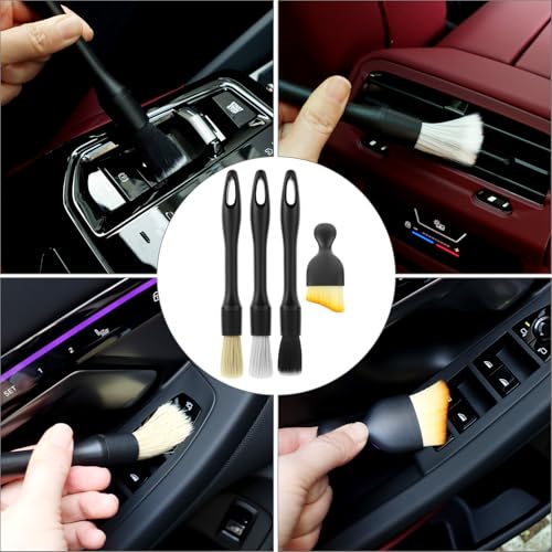 Car Detailing Brush Set for Interior & Exterior Cleaning, 7Pcs Ultra Soft to Hard Bristle Brushes for Dashboard, Leather, Wheels & Emblems, Auto Detailing Tools for Deep Car Care - view 7