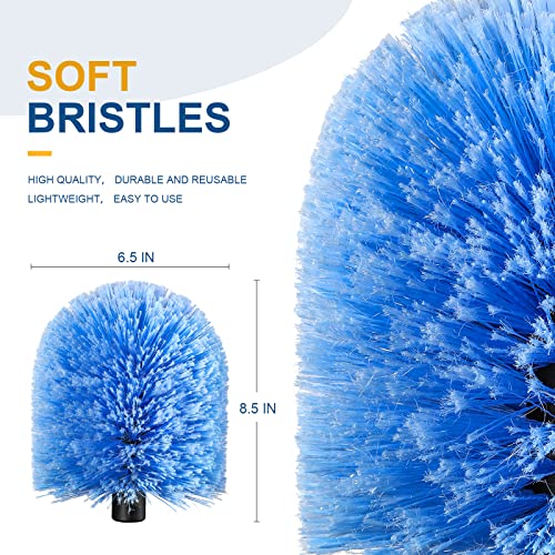 Twist-On Cobweb Duster Head Brush, Fits Standard 3/4 inch Threaded Poles, Attachment Spider Web Duster Brush for Outdoor & Indoor Cleaning (Pack of 2) - view 2