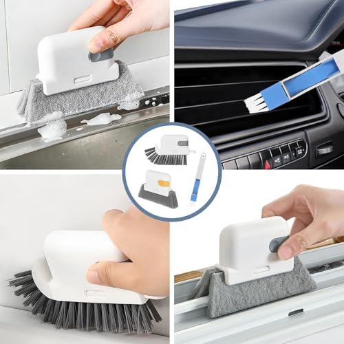15 Pcs Window Groove Cleaning Brush Tool, Door Window Track Cleaner Groove Gap Cleaning Tools Crevice Cleaning Brush Gap Scrub Brush for Shutter Sliding Door Keyboard Tile Lines Sill Car Vents - view 7