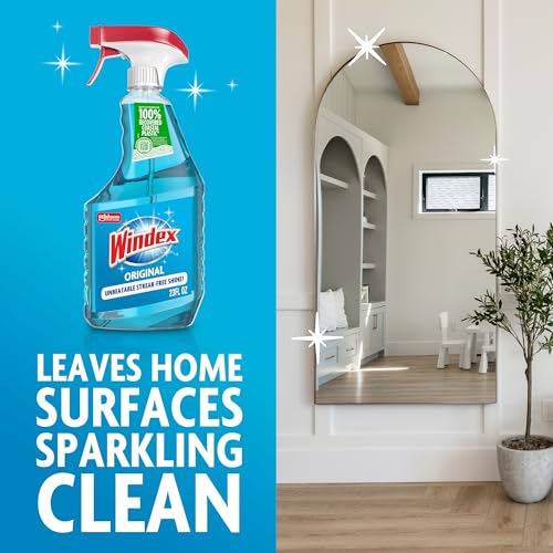 Glass and Window Cleaner Spray Bottle, Bottle Made from 100% Recycled Plastic, Surface Cleaning Spray, Original Blue Scent, 23 Fl Oz,6 Count (Pack of 2) - view 5