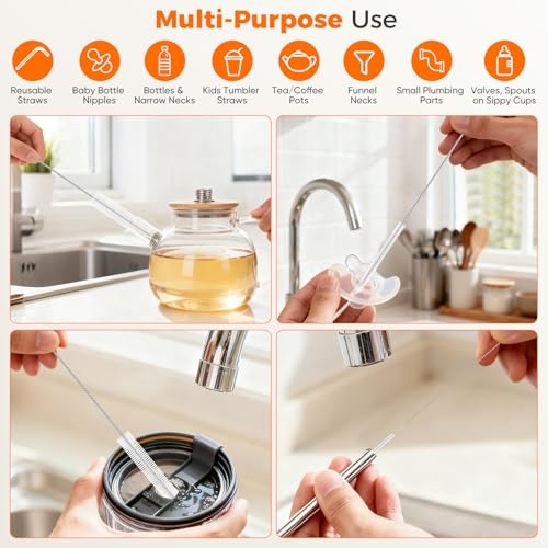 Long Straw Cleaner Brush Set, 8.7 Inch Cleaning Brushes, 10 Pack - view 6