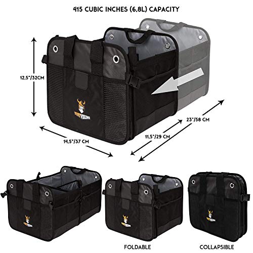 Convertible SUV Trunk Organizer | Truck Bed Organizer for SUVs, Autos, Trucks and Jeeps with Tie Down Straps - view 3