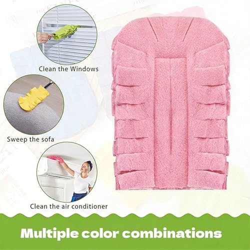 7-Pack Reusable Duster Refills, Washable Microfiber Chenille Duster Pads, Compatible with Swiffer Dusters, for Cleaning Homes, Blinds, Cars, Pet Areas, Furniture, and Fans (Handle Included) - view 3