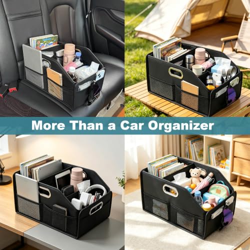 Car Seat Storage Organizer,Reinforced Dividable PU Leather Car Caddy Basket - view 7