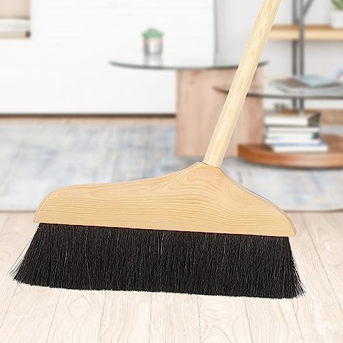 Broom Horse Hair Soft Bristle Wooden Handle Angle Broom Hair Removal Sweeper Carpet Cleaning Brush Floor Sweeping Broom - view 3