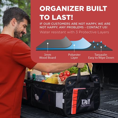 Car Trunk Organizer for SUV, Truck & Auto Cargo Storage, XL Black - view 3