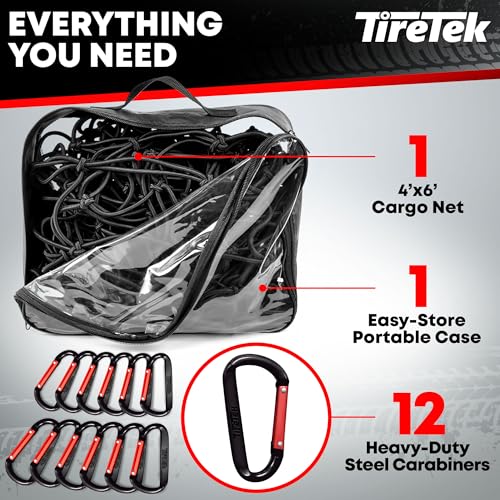 Cargo Net for Pickup Truck Bed – Truck Bed Net with 12 Metal Carabiners - view 5