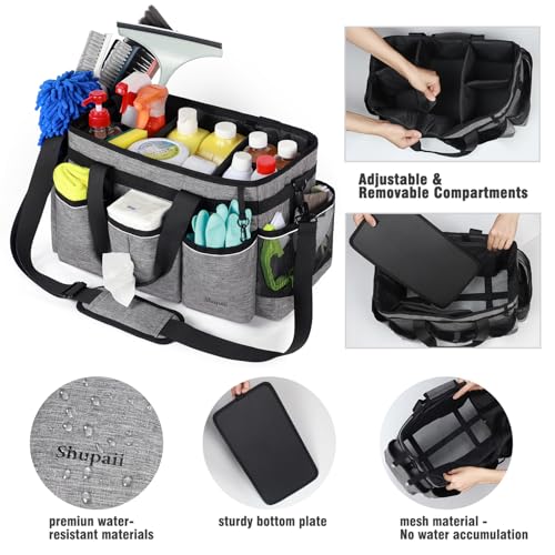 Wearable Cleaning Caddy Bag, Cleaning Caddy Supplies Organizer with Handles for Cleaners & Housekeeper, Under Sink & Car Cleaning Tool Organizers Bag with Adjustable Shoulder Strap&Waist Belt - view 4