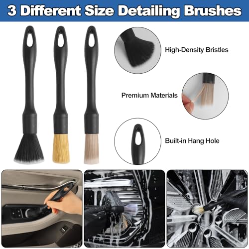 Windshield Cleaner Tool, 14Pcs Car Interior Cleaning Kit - Car Detailing Kit Interior Cleaner, Car Detailing Brushes, Car Duster Brush, All-in-One Inside Car Cleaning Supplies for Women Men - view 4