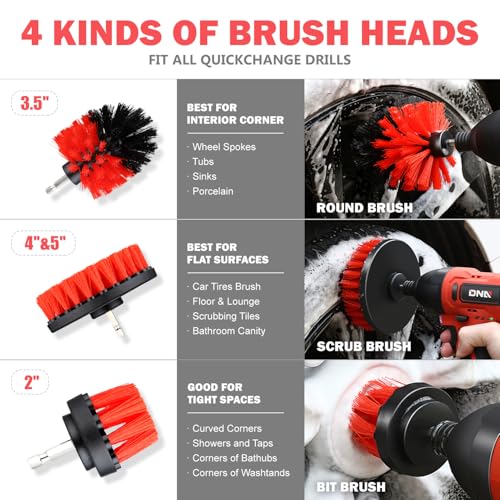 25pcs Car Detailing Brush Set, Car Detailing Kit, Interior Kit with Drill Brush Set, Windshield Cleaning Tool, Professional Car Care kit for Interior & Exterior, Wheel, TOOLS-00278-A - view 3