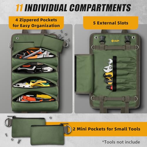 Tool Bag Roll Up, Heavy Duty Portable Soft Tool Storage Gifts for Men - view 2
