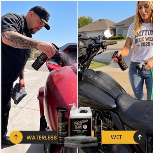 Wash&Shine 66 Pro System Motorcycle & Car Cleaning Kit - Waterless or Wet Wash for Bikes, Cars & RVs,16 oz Cleaner + 64 oz Refill Jug, NanoGloss Shield SiO₂ Ceramic Spray, 2 Microfiber Towels. - view 6