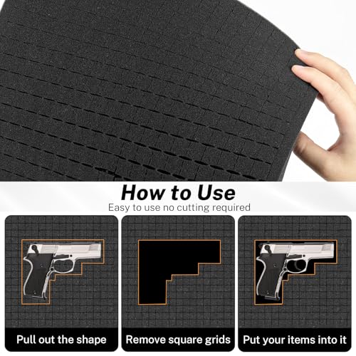 Polyurethane Foam Padding, 16 x 12 x 4 Inch Black Perforated Pick and Pluck Foam Sheets for Tool Box, Camera, Crafts and Storage - view 4