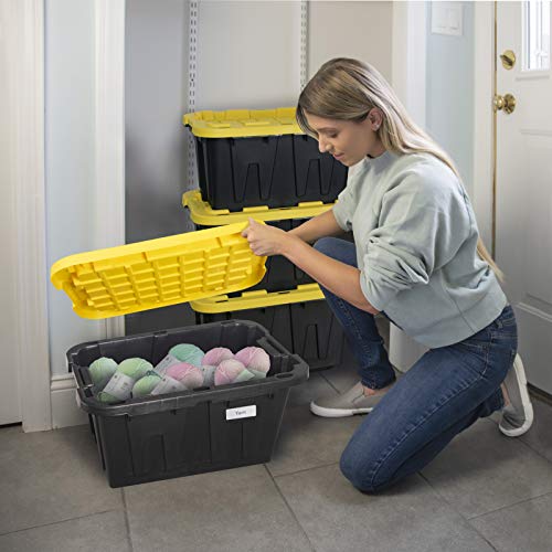 Heavy Duty 12-Gallon Stackable Plastic Storage Bins with Lids, 4 Pack - view 7