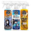 Quickie Detail Bundle - Total Interior Cleaner & Protectant, Blazin' Banana Spray Wax and Tire Kicker Tire Shine (3 16 oz Bottles)
