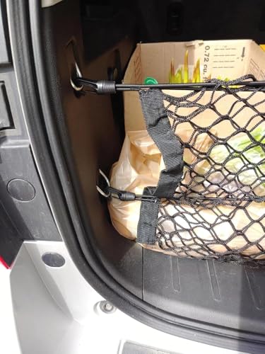 Rear Trunk Organizer Cargo Net for Buick Enclave 2008-2017 / Chevrolet Traverse 2009-2017 / GMC Acadia 2007-2016 / Saturn Outlook 2007-2010 – Envelope Style Cargo Net–Premium Mesh Car Trunk Organizer - view 4