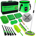 17Pcs Car Wash Kit,62" Car Wash Brush Mop with Long Handle,Car Cleaning Kit,Car Detailing Brush Set,Car Wash Bucket,Car Wheel Brush,Complete Interior Car Cleaning Supplies