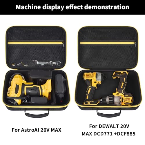 Hard Storage Tools Case, Store for DeWalt Drill Tools & Angle Grinder/for AstroAI Tire Inflator and More - 12"x8"x2" with Mesh Pocket & Comfort Handle - view 3