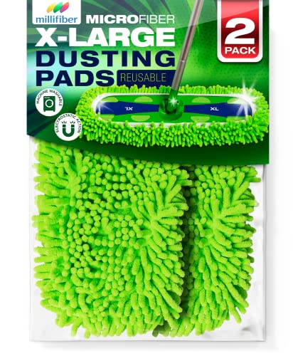 Reusable Microfiber Dust Mop Refills for Swiffer XL Mops, 2 Pack