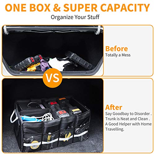 Car Trunk Organizer with Lid,Collapsible Car Trunk Storage Organizer,Multi-Compartment Car Organizer for auto, SUV, Truck, Minivan Black, X-Large - view 7
