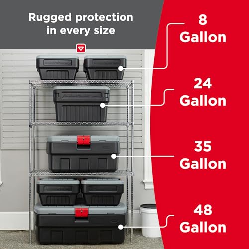 48 Gallon Black Action Packer Lockable Latch Indoor and Outdoor Storage Box Container for Home, Garage, Backyard, Single - view 5