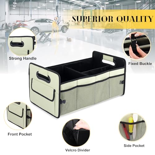 Car Trunk Organizer, Collapsible Car Organizers and Storage Light Green - view 3