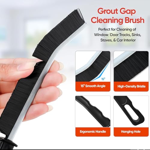 Crevice Cleaning Brush Tool - Heavy Duty Hard Bristle Gap Brush for Deep Cleaning - Ultra-Thin Grout Scrubber for Bathroom, Toilet, Bathtub, Kitchen Sink & Window Tracks-12 Pack - view 5