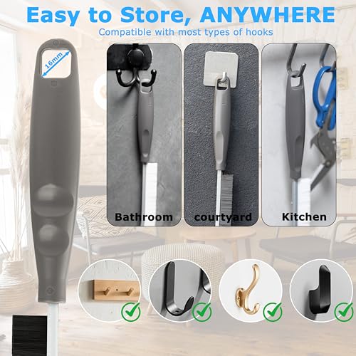 2026 NEW Ergonomic Anti-Slip Handle Grout Brush, 2Pcs Crevice Cleaning Brush, Hard Bristle Multi-Purpose Cleaning Tools, Small Cleaning Brush for Household Use Kitchen Bathroom, Right Hand - view 6