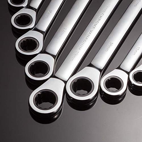Ratchet Spanner Set 12 Piece Metric Sizes 8mm to 19mm - view 4