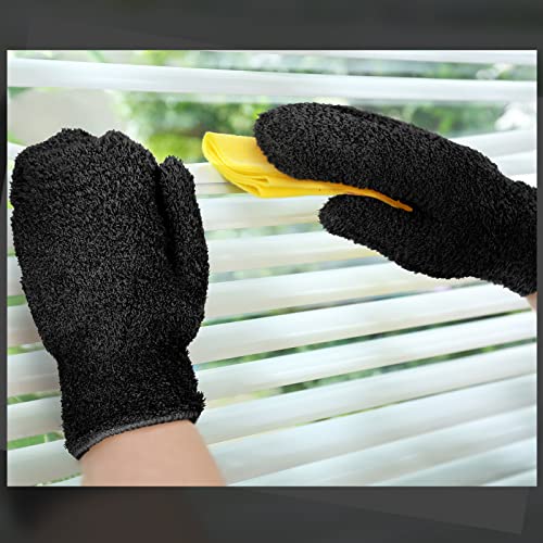 4 Pair Microfiber Dust Mitt, Black, Purple, Rose Red, Dark Blue - view 6