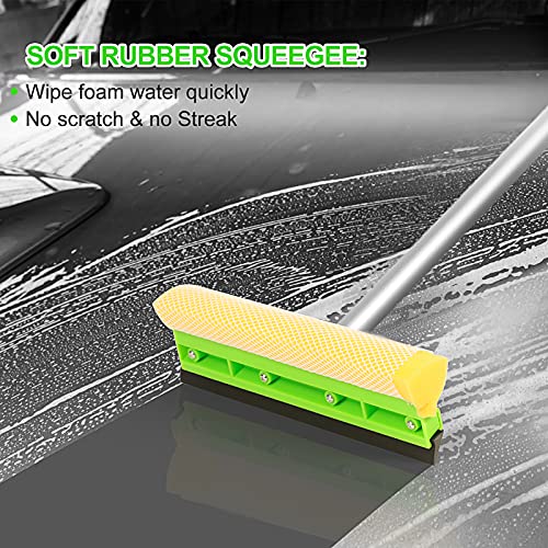 62'' Car Wash Brush with Long Handle Chenille Microfiber Car Wash Mop Mitt Kit Car Detailing Brush Cleaning Kit Window Squeegee Car Duster Drying Towels Tire Brush for Cars RV Truck Boat - view 4