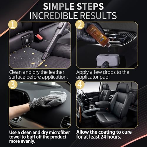 Graphene Leather Cleaner & Conditioner Kit - Deep Clean, Restore & UV Protection for Car Seats, Furniture, Couches, Shoes - Includes Microfiber Towel & 3D Applicator. - view 6