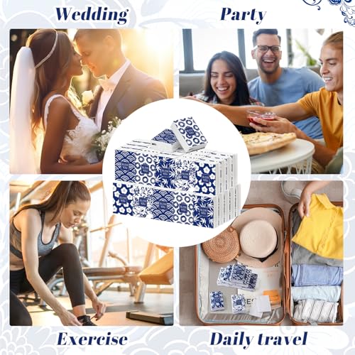 10 Packs Pocket Tissues, Blue Floral Bless You, 3 Ply, 80 Sheets - view 5