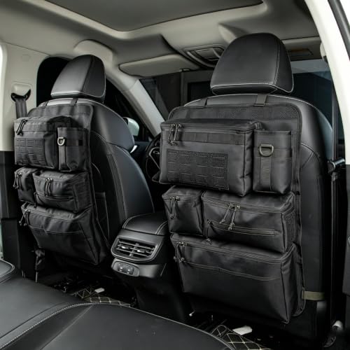 One-Piece Universal Car Seat Back Organizer with Tissue & Water Bottle Bag - view 7