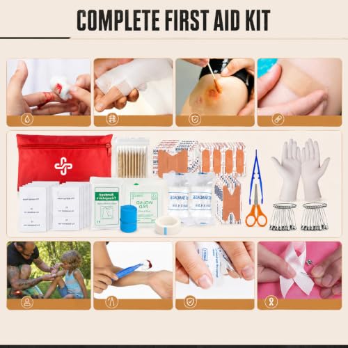 Survival Kit, 250Pcs Survival Gear First Aid Kit with Molle System Compatible Bag and Emergency Tent, Emergency Kit for Earthquake, Outdoor Adventure, Hiking, Hunting, Gifts for Men Women - view 7