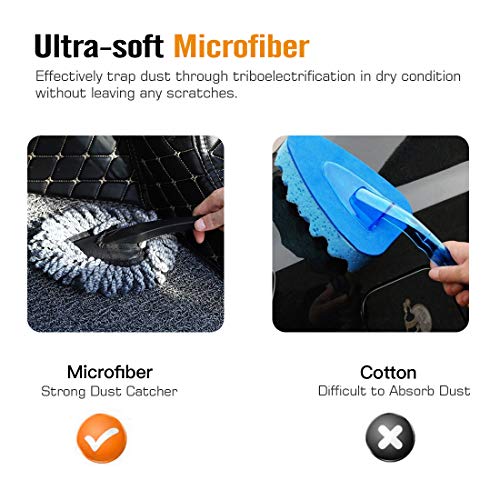 2 Pack Microfiber Car Dash Duster, Super Soft No-Scratch Interior Detail Brush for Dashboard, Air Vents & Center Console, Washable Reusable Cleaning Tool, Gray - view 2