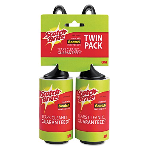 Scotch-Brite Lint Roller, Works Great On Pet Hair, 2 Rollers, 56 Sheets Per Roller, 112 Sheets Total