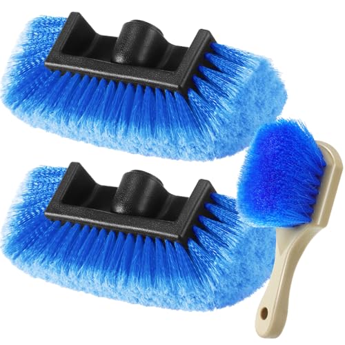 2 Pcs 10 Inch Car Wash Brush Head with Soft Detailing Bristle, Blue