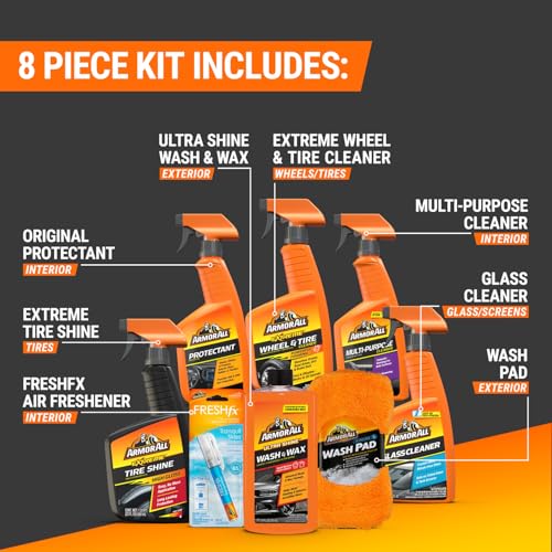 Ultimate Premier Car Care Kit, 8 Pieces, Includes Tire and Wheel Cleaners, Exterior and Interior Car Cleaning Supplies - view 2