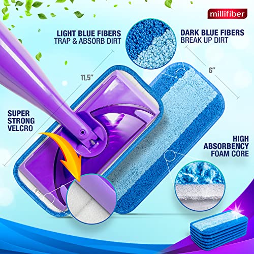 Reusable Mop Pads for Swiffer WetJet Mops (4 Pack), Blue - view 3