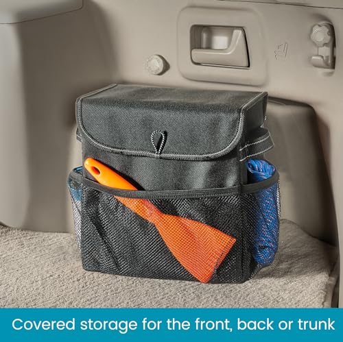 Carganizer Small Car Storage Bin with Lid for Trunk, Front Seat or Backseat - view 2