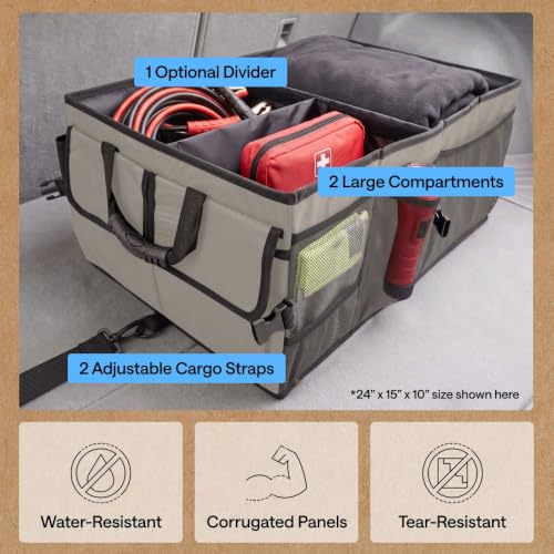 Trunk Organizer for SUV and Cars, Large Capacity, Beige - view 5