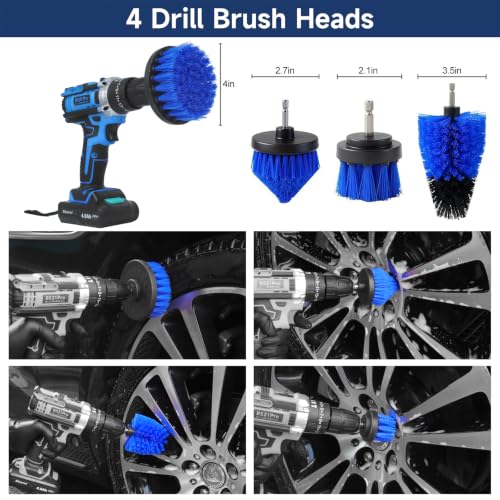 53 Pcs Car Detailing Kit, Car Cleaning Kit with 8000Pa Handheld Car Vacuum, Drill Brushes and Foam Gun, Detailing Brush Set, Car Wash Kit with Interior & Exterior Detailing Supplies for Cars, Trucks - view 4