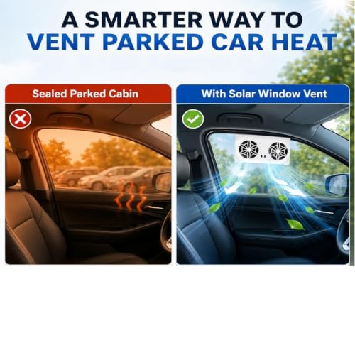 Solar powered car ventilator fan, solar powered car window fan (white2) - view 5