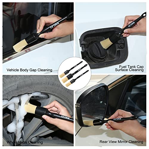 5pcs Car Detailing Brushes Set, Boars Hair Auto Car Detail Brush Kit - view 6