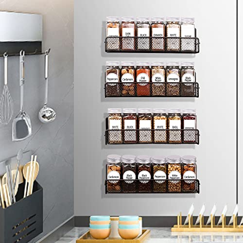 4 Pack Magnetic Spice Rack for Refrigerator, 24 Spice Jars, Labels - view 6