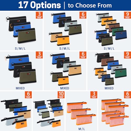 Tool Pouches with Zipper, Multi-Purpose Utility Tool Bags Organizer - view 3