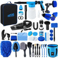 53 Pcs Car Detailing Kit, Car Cleaning Kit with 8000Pa Handheld Car Vacuum, Drill Brushes and Foam Gun, Detailing Brush Set, Car Wash Kit with Interior & Exterior Detailing Supplies for Cars, Trucks